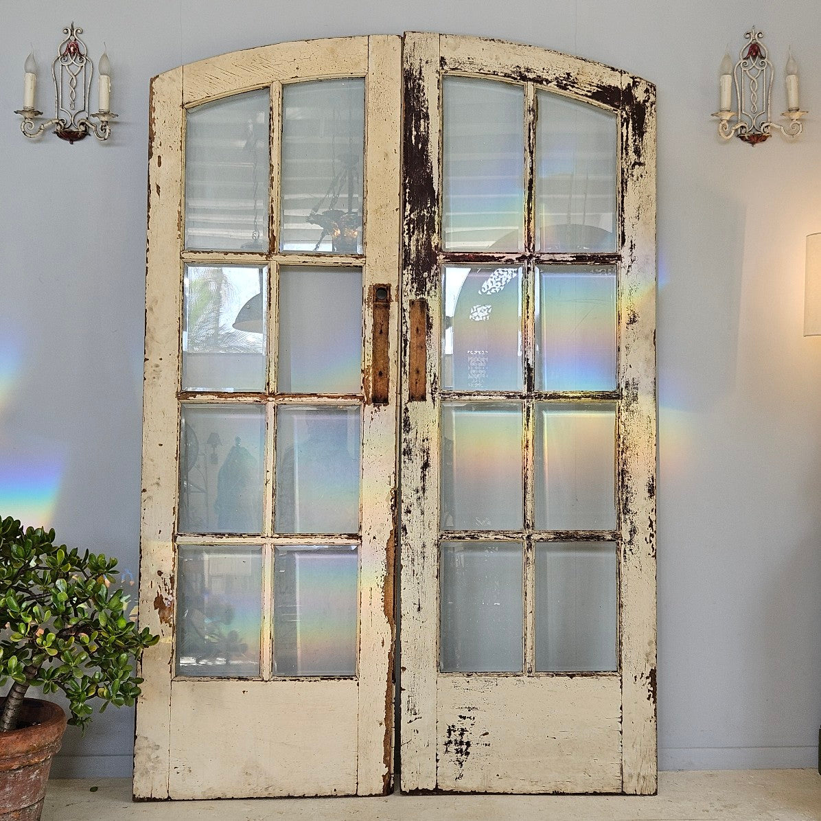 arched, french doors, bevelled glass, byron bay