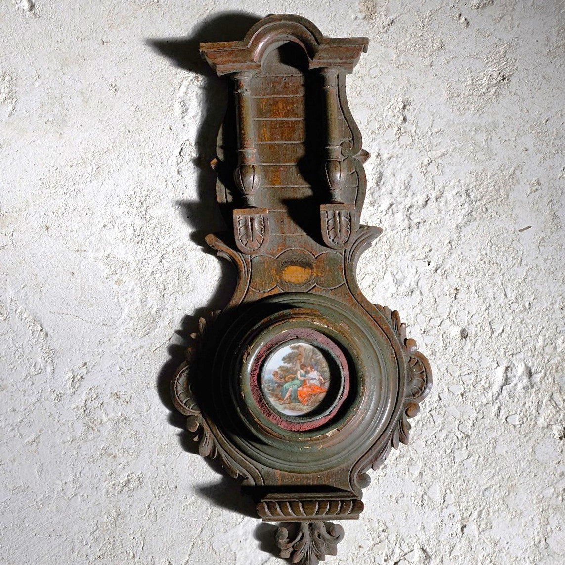 19thC Vintage Wood Thermometer