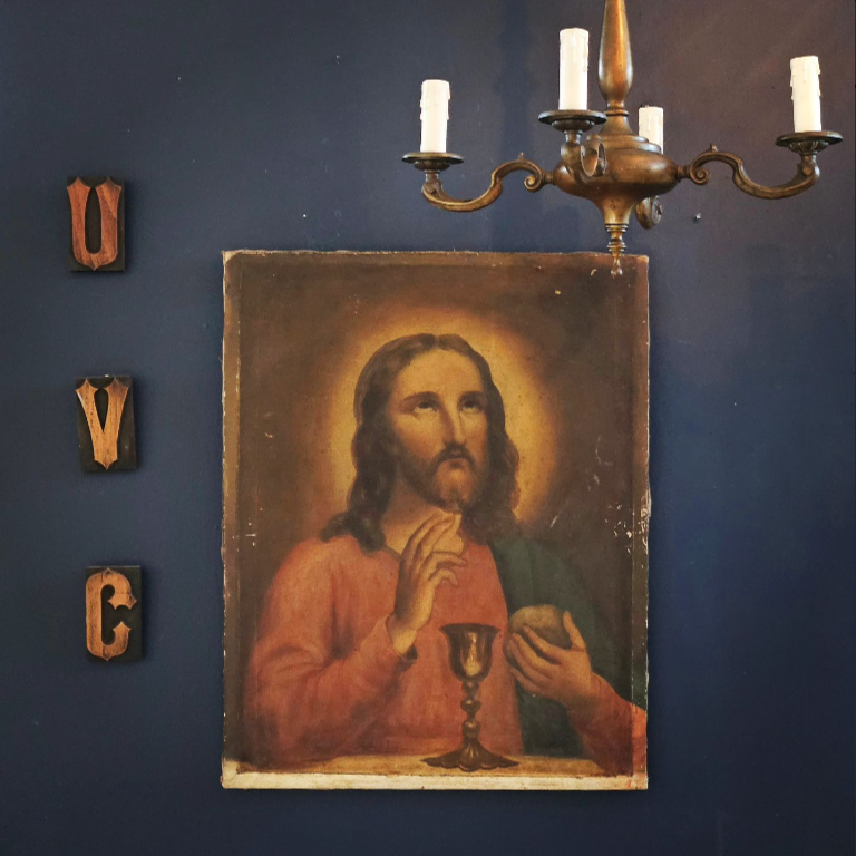 19thC Oil Painting - Jesus