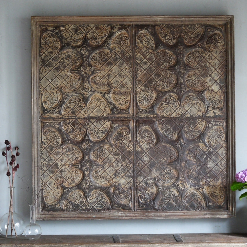 Caramel Swirl-Pressed Metal Panel