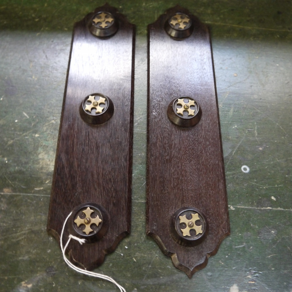 Gothic Ebony push plates with brass turns