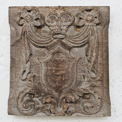 Pair of Carved Teak Plaques