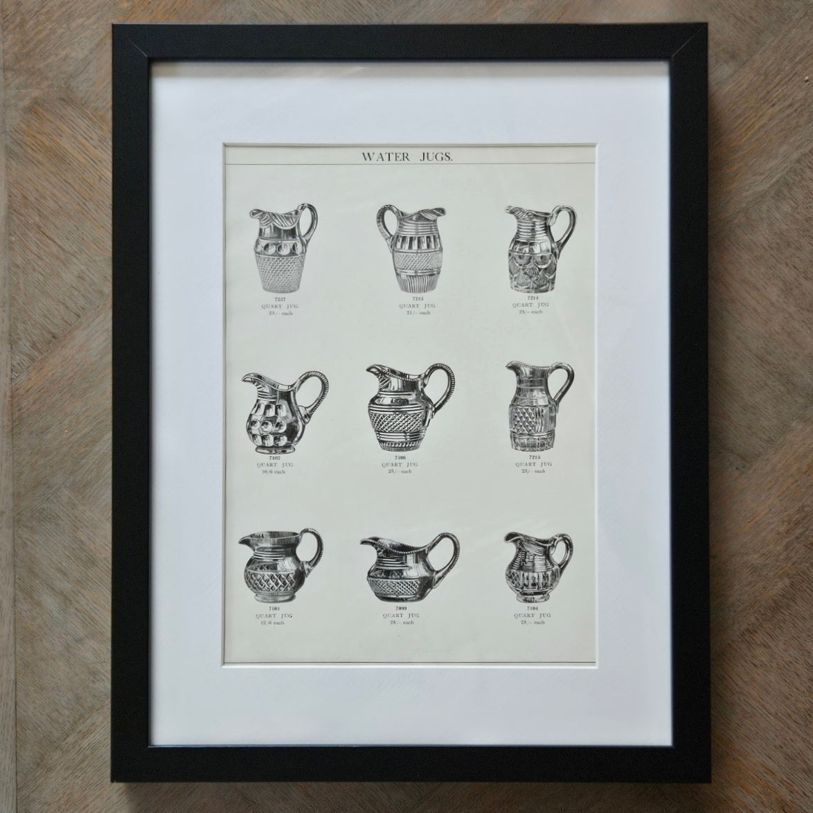 Framed Glassware 1920&#39;s Tumblers &amp; More