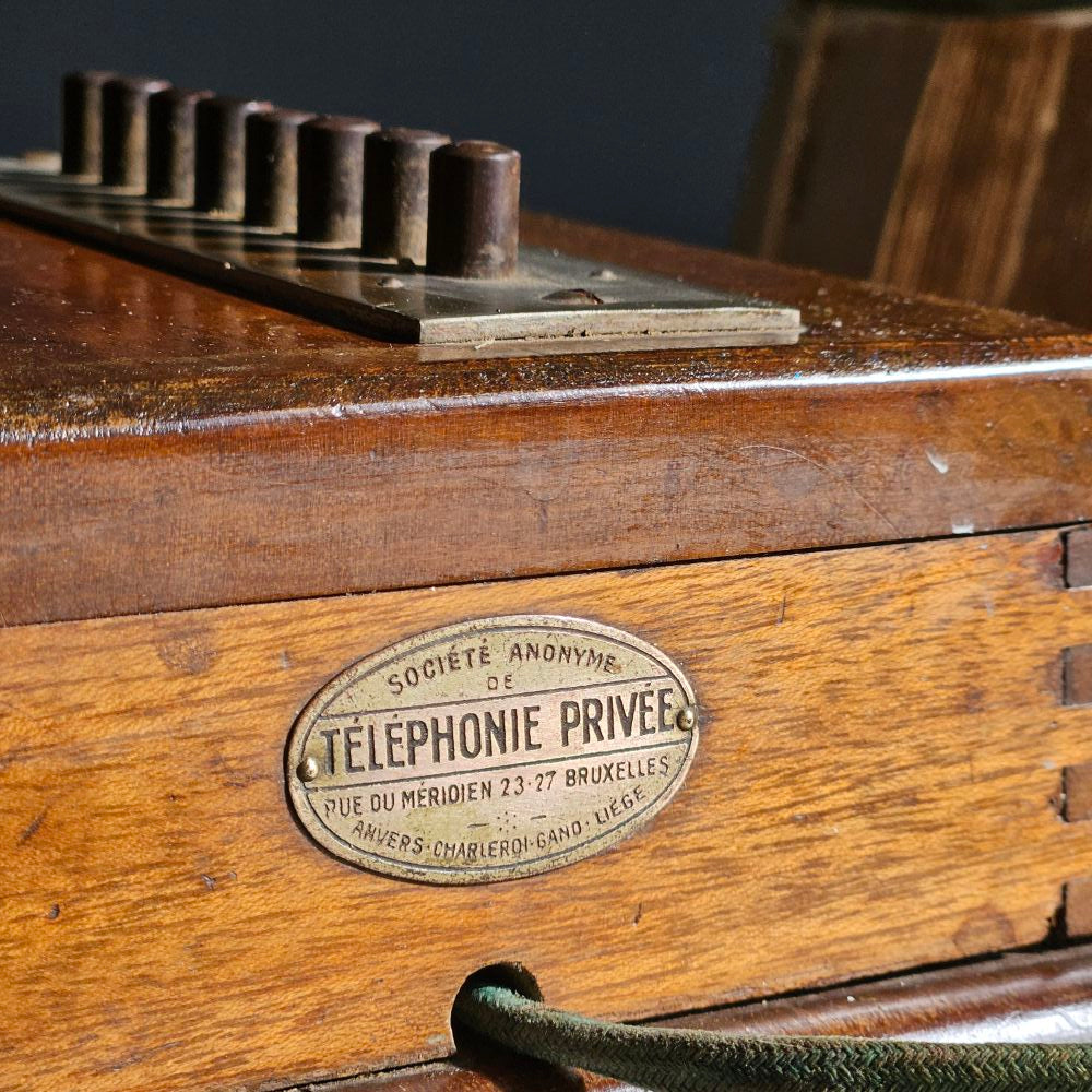 Pair Antique Walnut Telephones