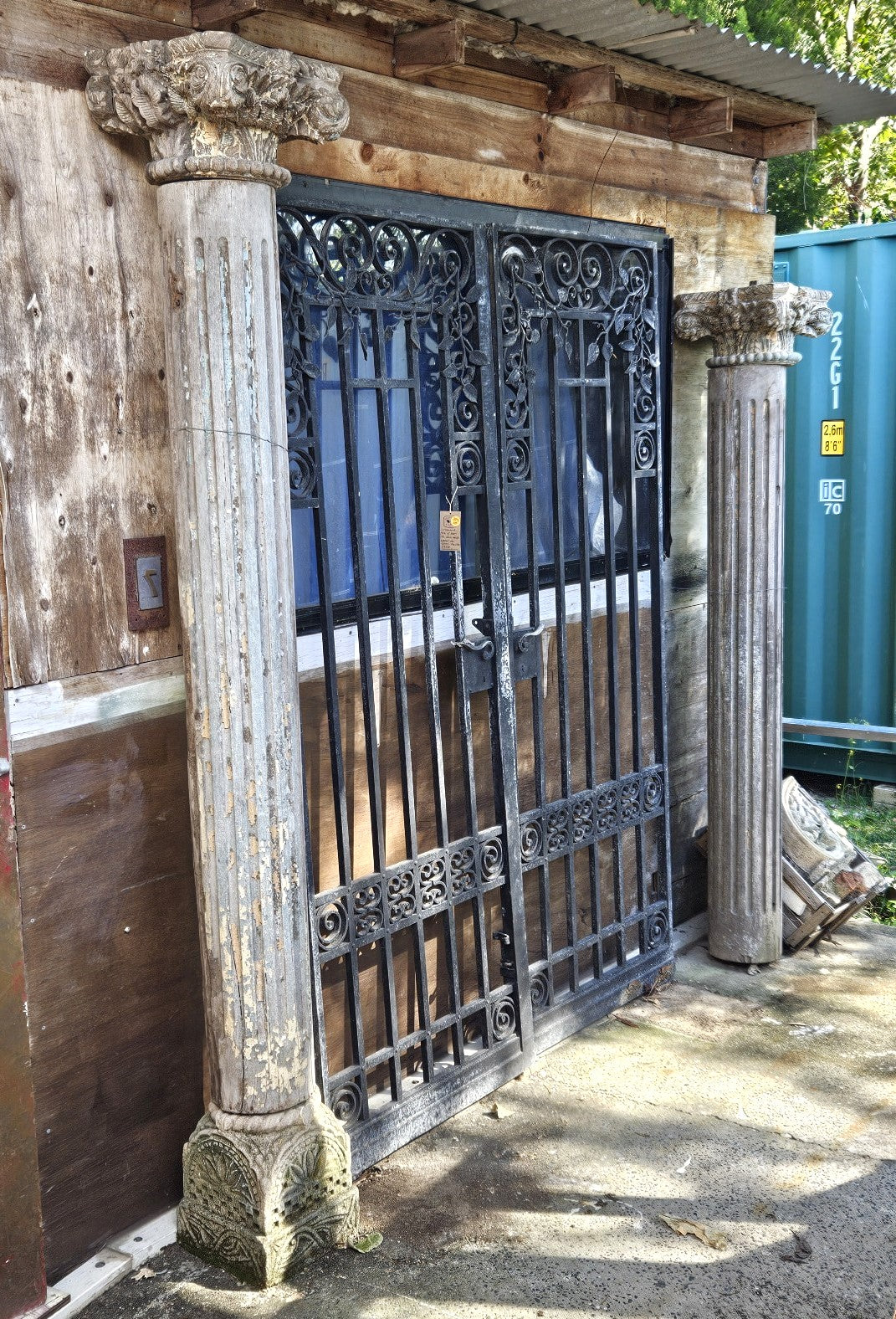 Pair of Teak Columns