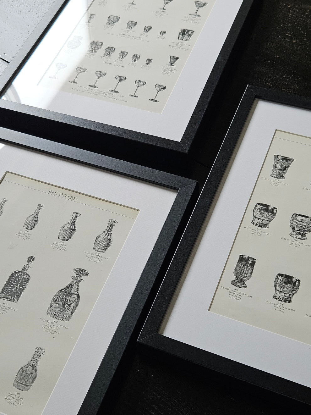 Framed Glassware 1920&#39;s Tumblers &amp; More