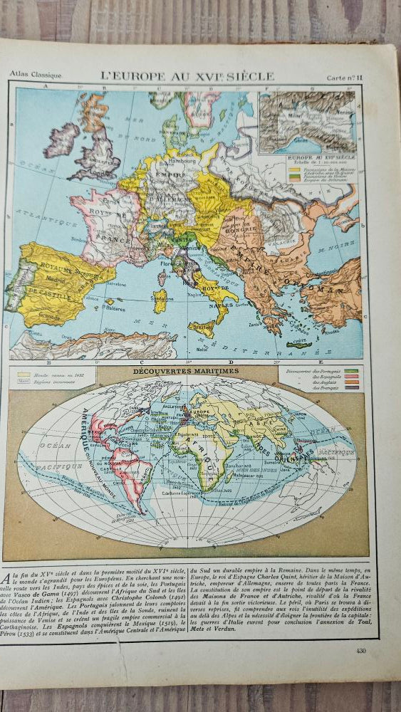 Antique French Atlas - Hachette 1930