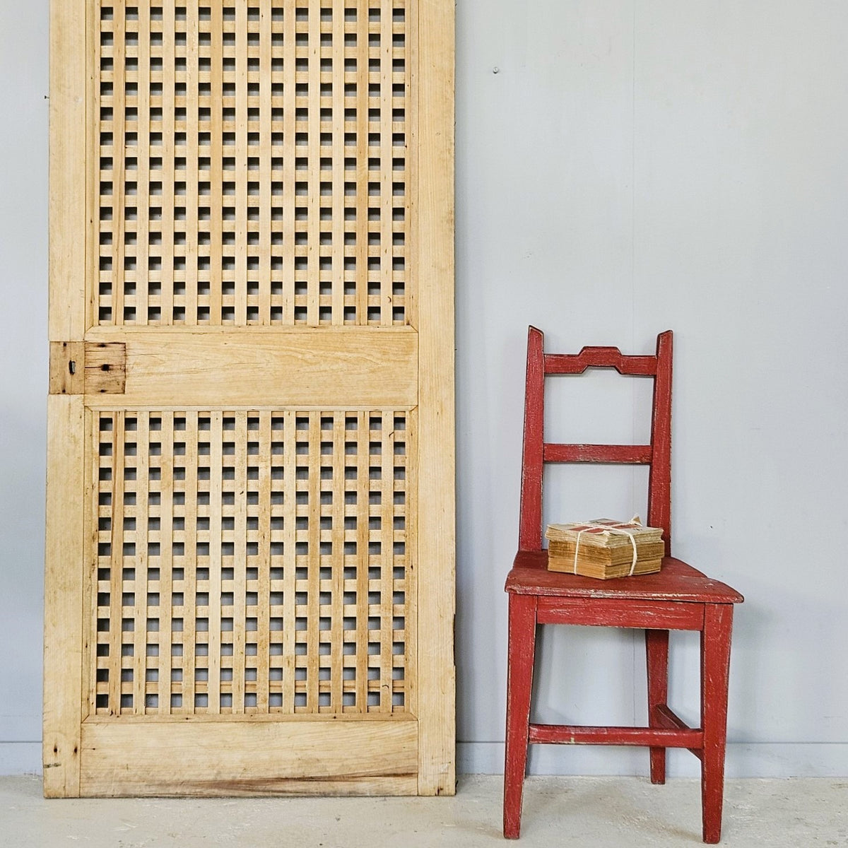 Early Pine Lattice Door
