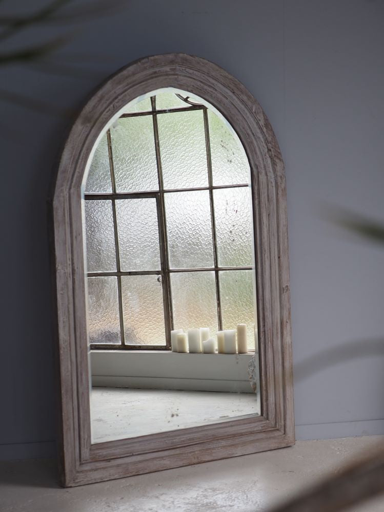 Arched Teak Mirror