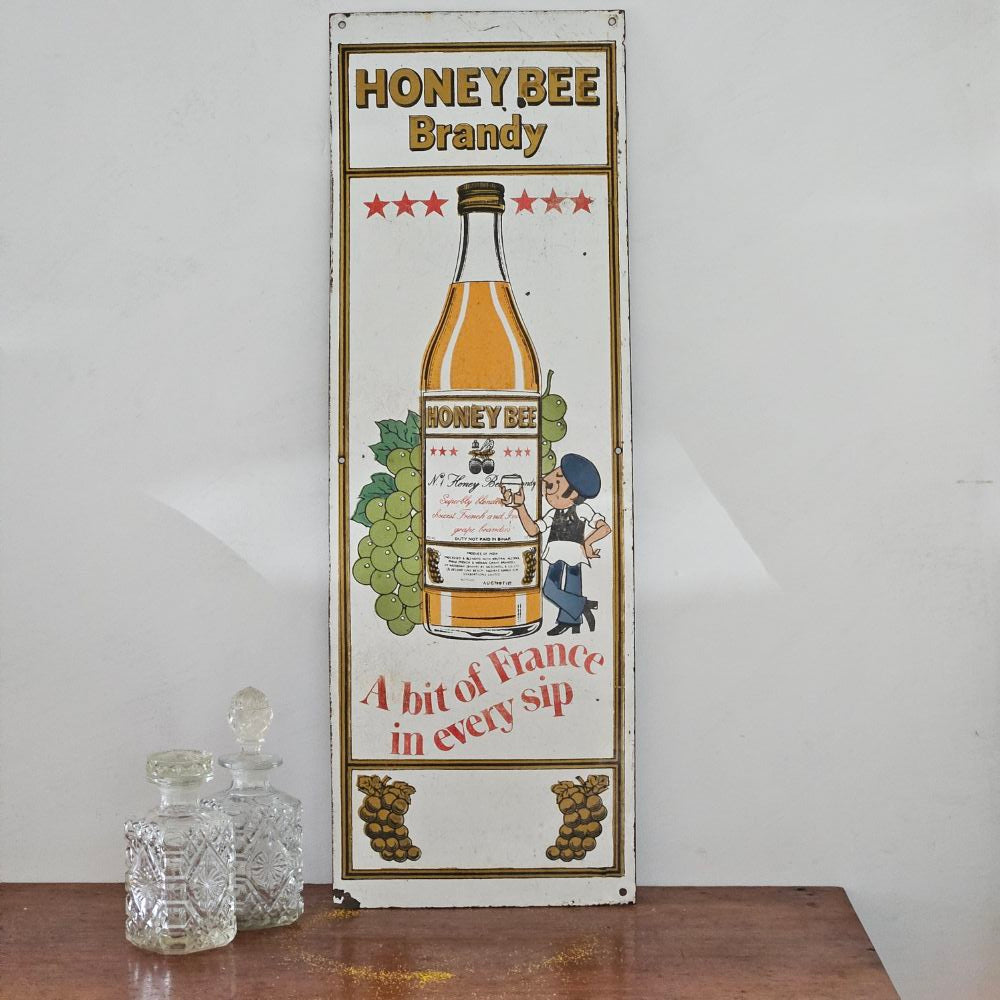 Honey Bee Enamel Sign c 1930's