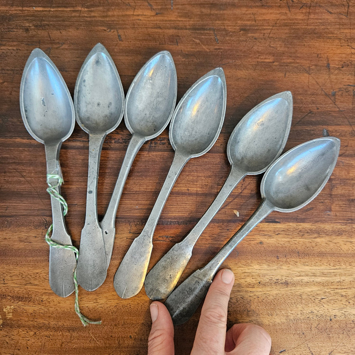 Set of French Pewter Spoons