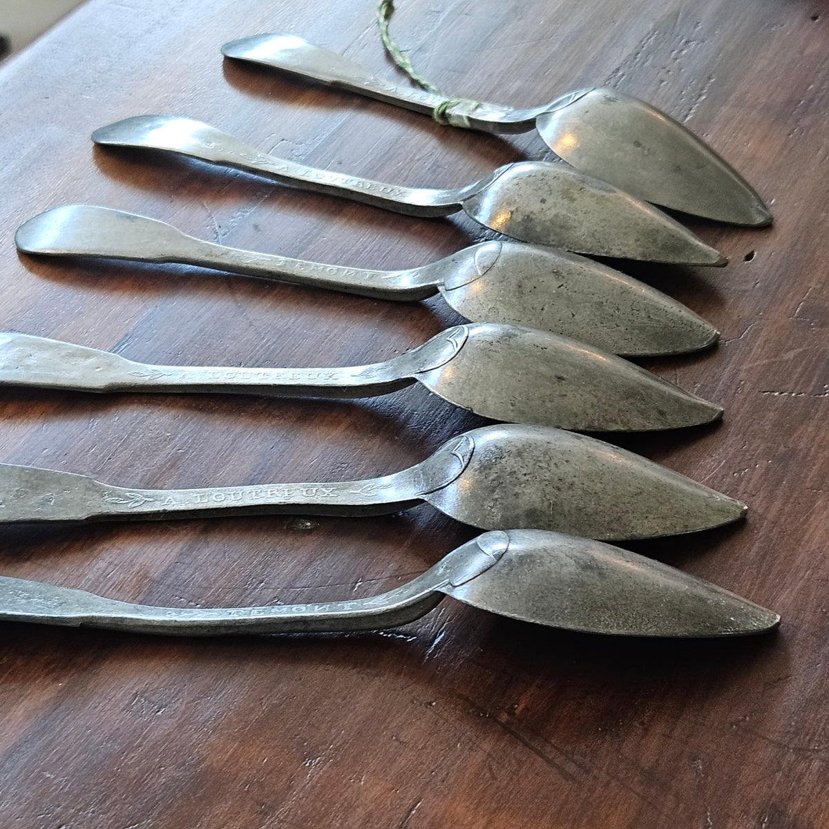 Set of French Pewter Spoons