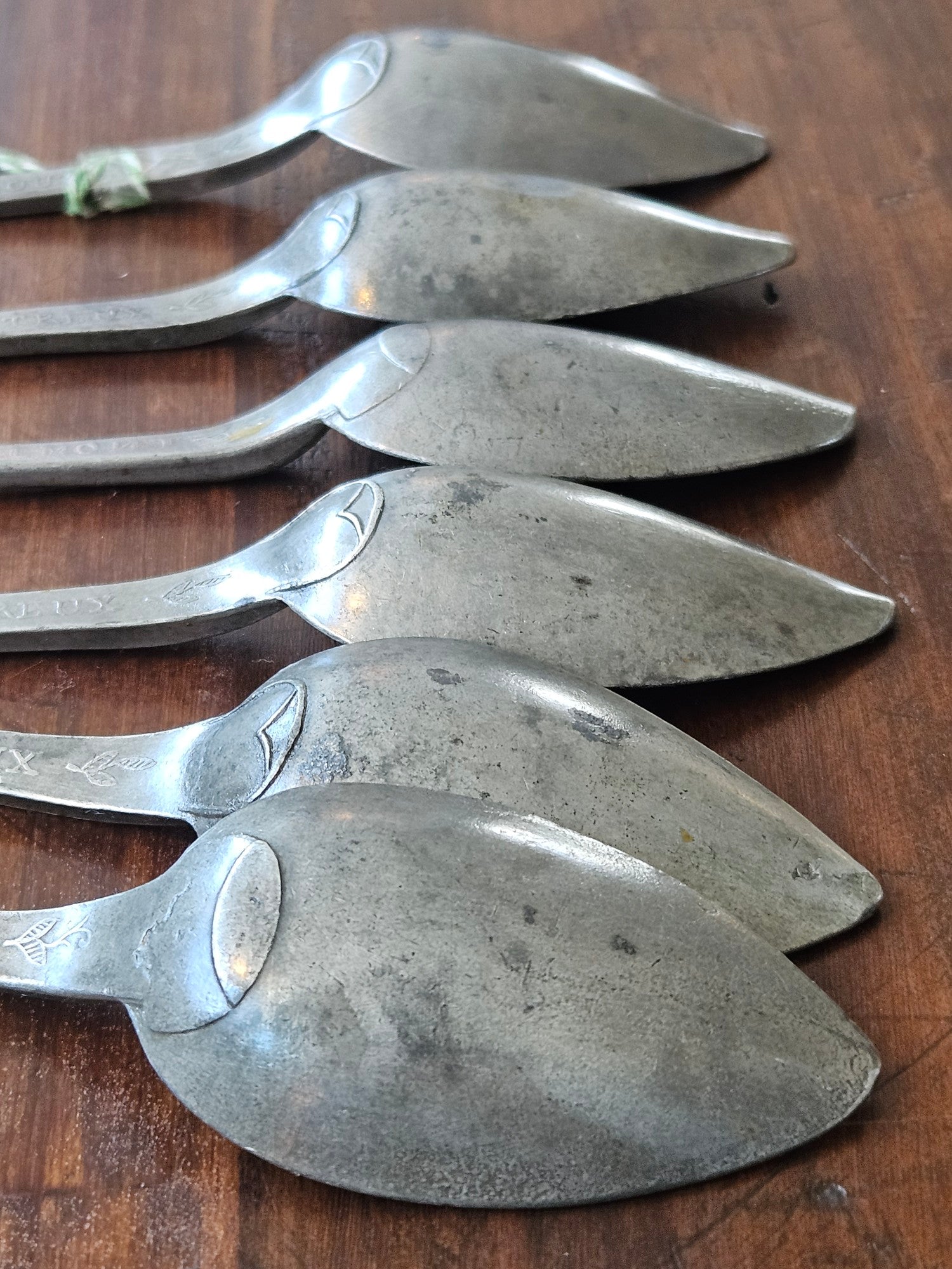 Set of French Pewter Spoons