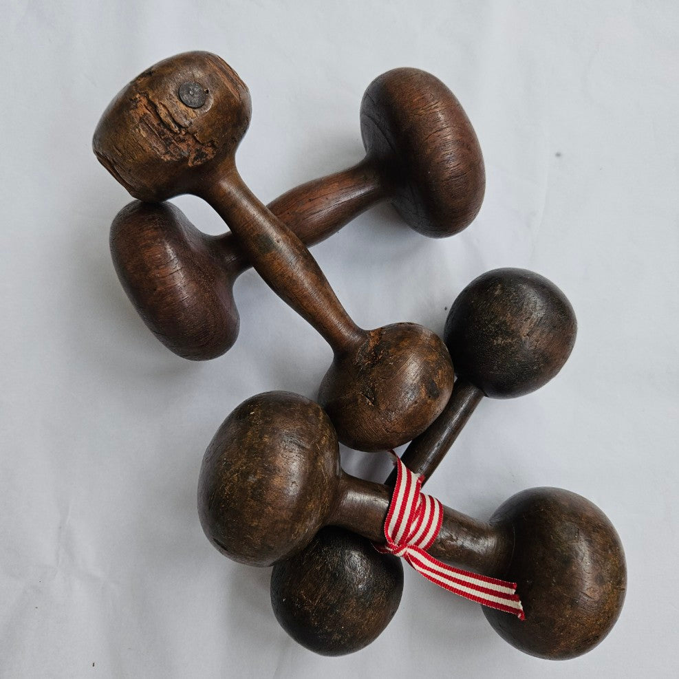 Antique Wooden Dumbells