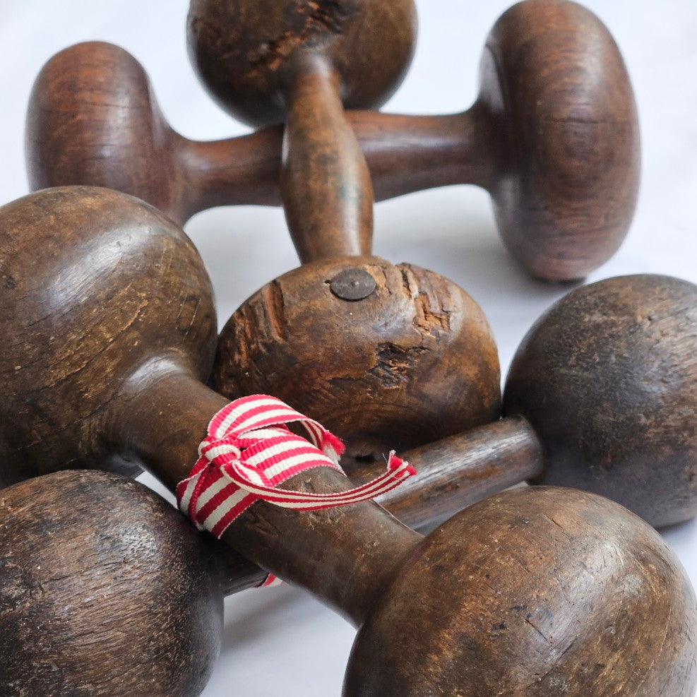 Antique Wooden Dumbells