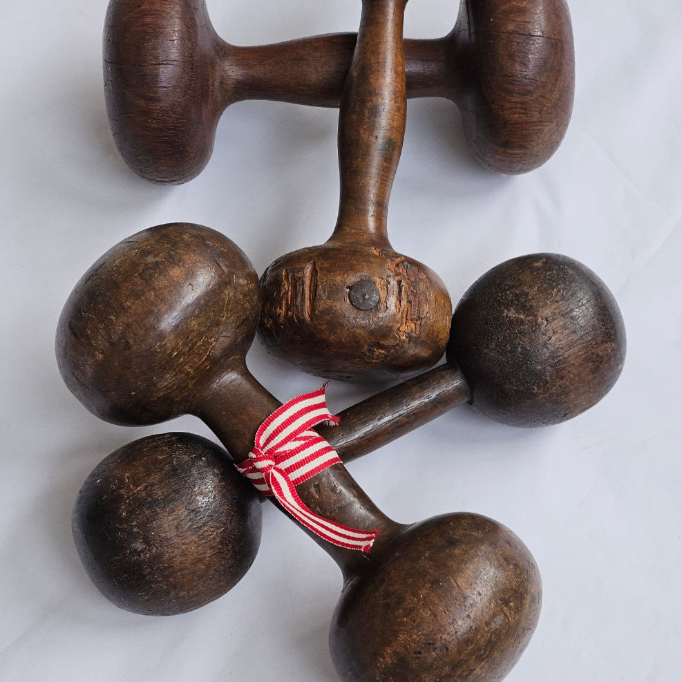 Antique Wooden Dumbells