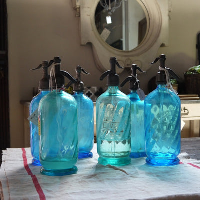 French blue, soda siphon, antiques, vintage, byron bay, prop hire