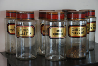 collection, apothecary, jar, bottle, french, antique