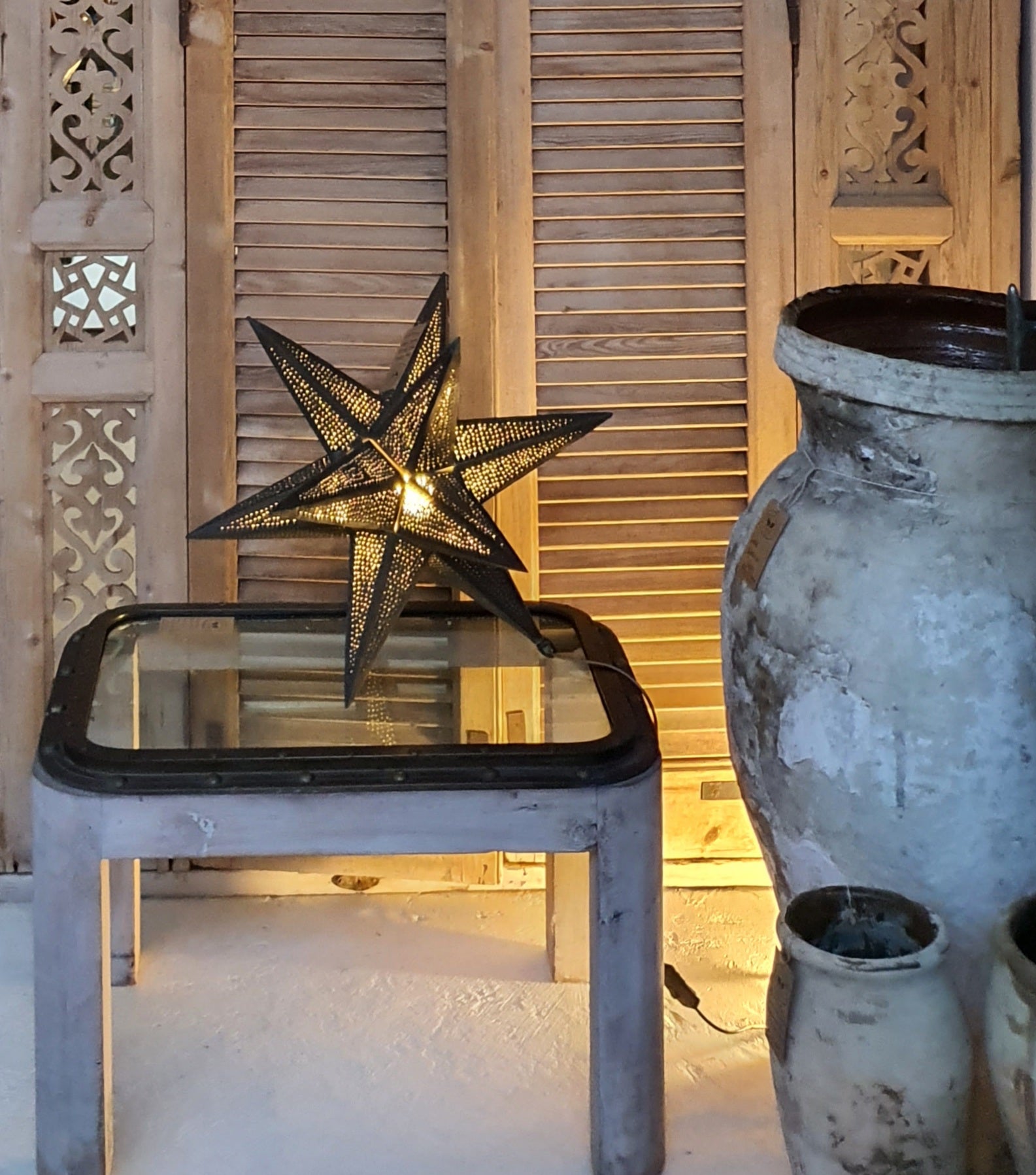Hand Pierced Star Lamp
