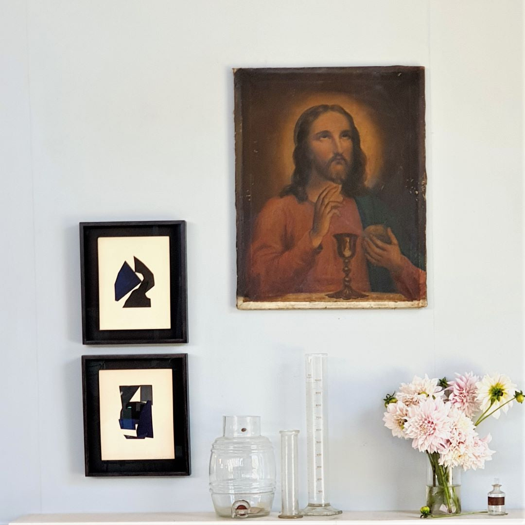 19thC Oil Painting -  Jesus