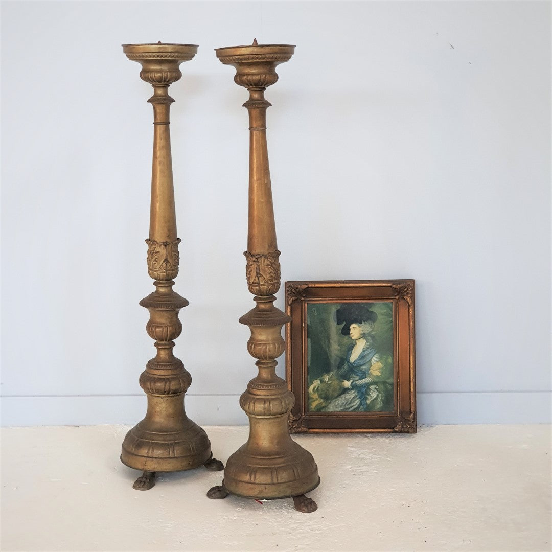 Antique Brass Torcheres, Antiques, Byron Bay
