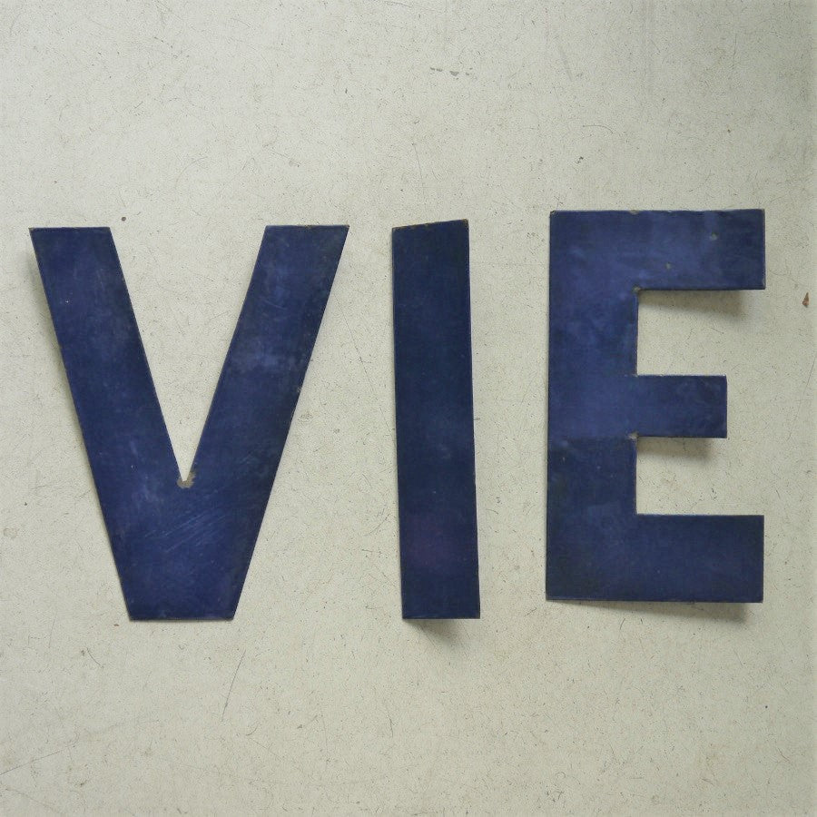 Blue Enamel Letters