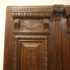 Carved antique entry doors, detail.