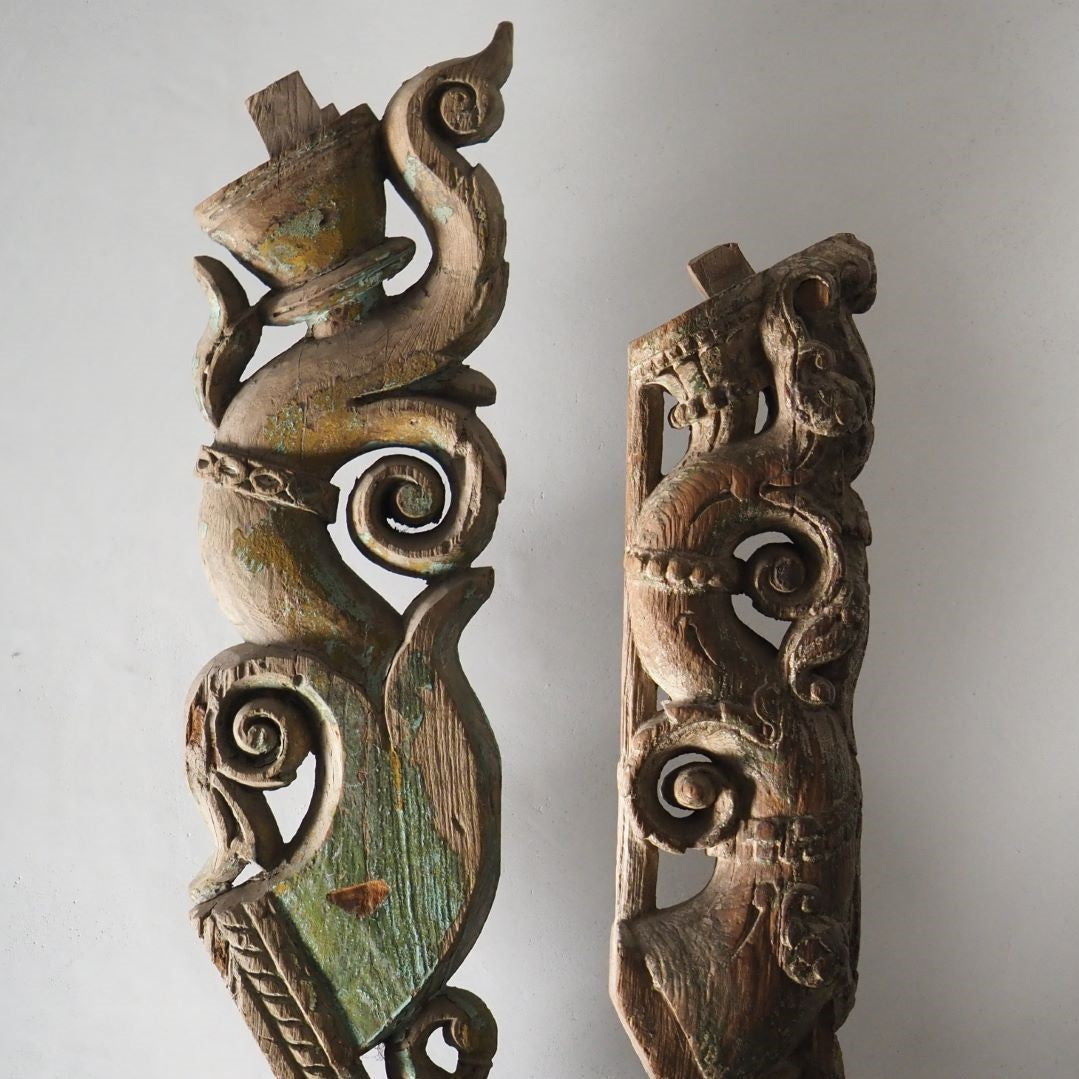 Carved Finials on Stand