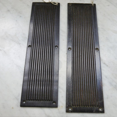 Reeded Victorian push plates, hardware