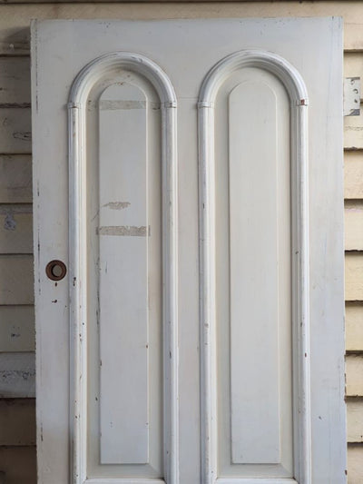 4 panel door, arched, Antique elements, French front doors, 19thC, architectural antiques, rare finds, antique doors, old doors, salvage, byron bay