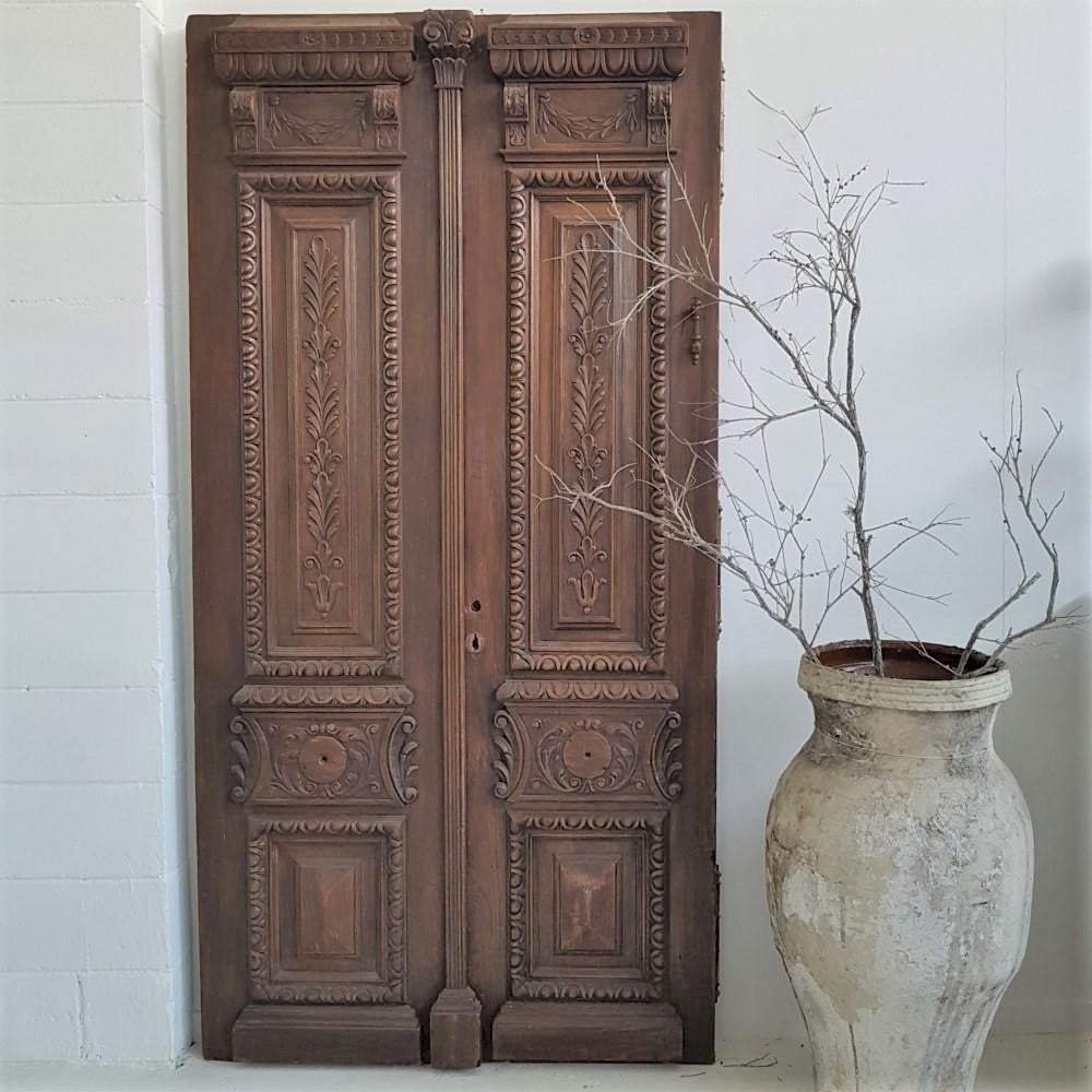 19thC Carved Entry Doors