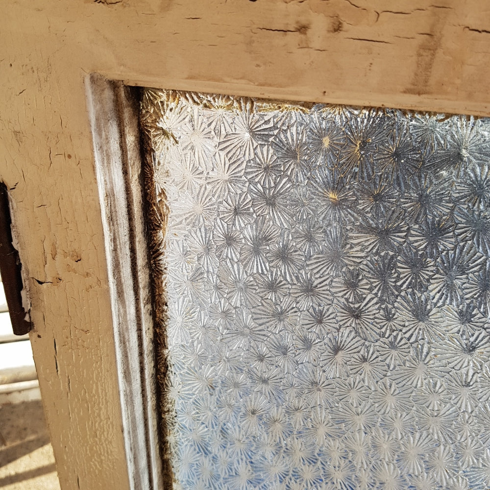 soft blue starburst, salvage, glass