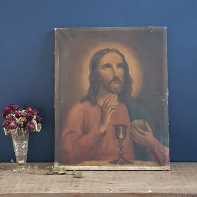 19thC Oil Painting -  Jesus