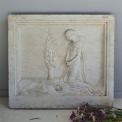 Carved Marble Plaque, Antiques, Byron Bay
