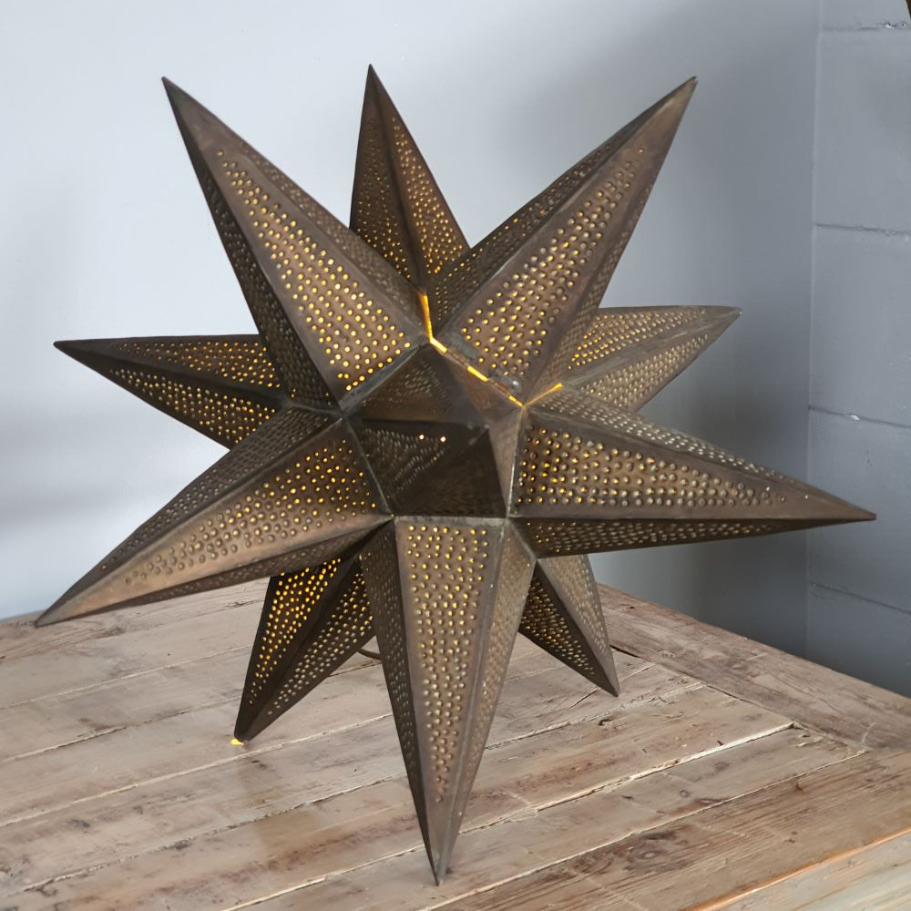 Hand Pierced Star Lamp