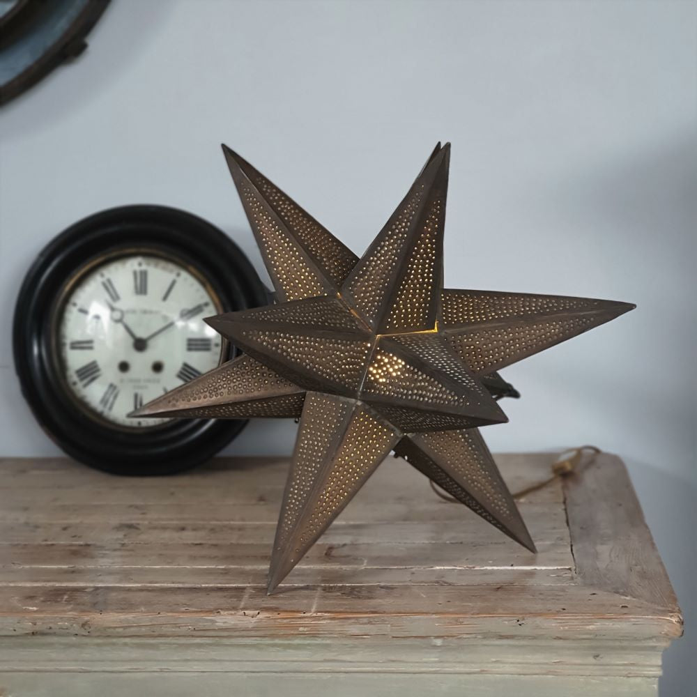 Hand Pierced Star Lamp