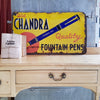 Vintage enamel sign-fountain pens