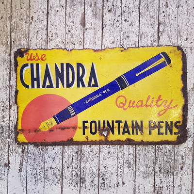 'Fountain' Pens Vintage Sign